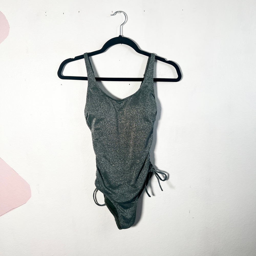 Xhilaration One Piece Swimsuit Womens XS‎ Green Glittery Y2K Summer